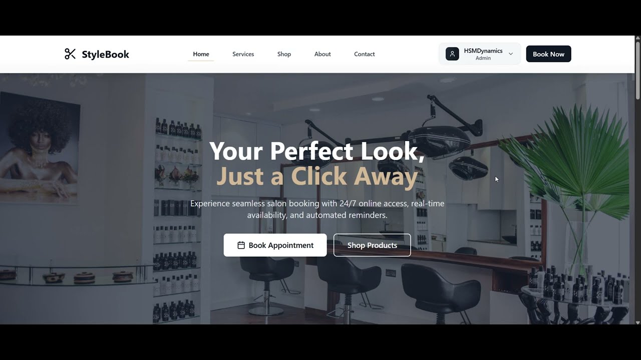 Salon Website Demo | Modern Online Booking and Appointment System
