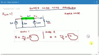 CIRCUITS | NODAL ANALYSIS PROBLEMS 4 | SUPER NODE PROBLEM | TAMIL |class 26