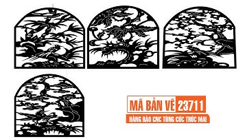 Mã bản vẽ 23711. Hàng rào cnc tùng cúc trúc mai mới nhất | Thuviencnc.vn