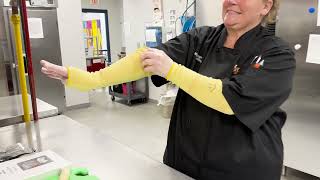 Proper usage of Personal Protective Equipment in Greenville County Schools kitchens.