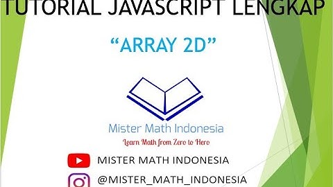 Array 2D Tutorial Javascript Lengkap