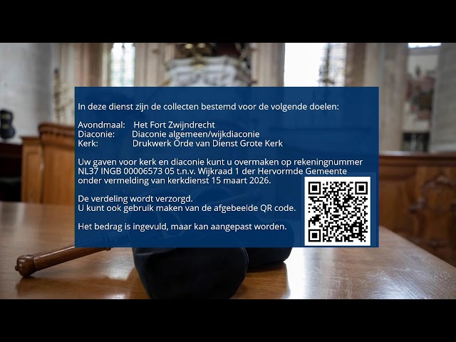 Grote Kerk Dordrecht  - zondag 15 maart 2026