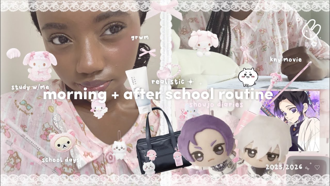 ꒰ реалистичная ྀི꒱ УТРЕННЯЯ и ПОСЛЕШКОЛЬНАЯ рутина !!🐰 ♡: девушка-сёдзё 🎀 grwm, учись со мной… ꒱