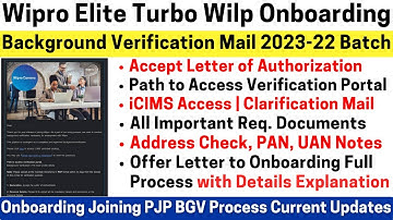 Wipro Elite Turbo Wilp Onboarding Background Verification Complete Detailed Process 2023-2022 Batch
