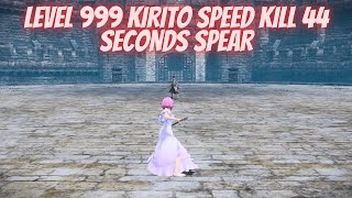 Sword Art Online Alicization Lycoris Level 999 Kirito Speed Kill 44 Seconds Spear