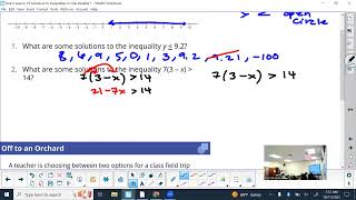 Unit 2 Lesson 19: Solutions to Inequalities in One Variable