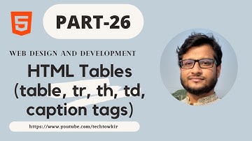 Part-26, Web Design and Development [HTML Tables (table, tr, th, td, caption tags)]