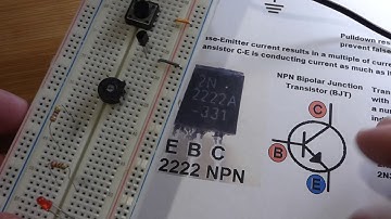 Electronics schematic to breadboard 7 NPN 2N2222 Bipolar Junction Transistor BJT switch