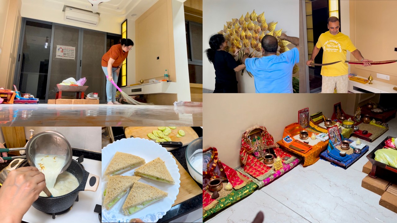 Grah Pravesh ke liye Preps | Caterer, Prasad, Cleaning Done | Sheera, Cream Cheese Sandwich Recipes