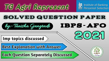 AFO 2021 | IBPS AFO 2021 Solved Paper | IBPS SO 2020-21 Agriculture Solved Question Paper by Tanisha