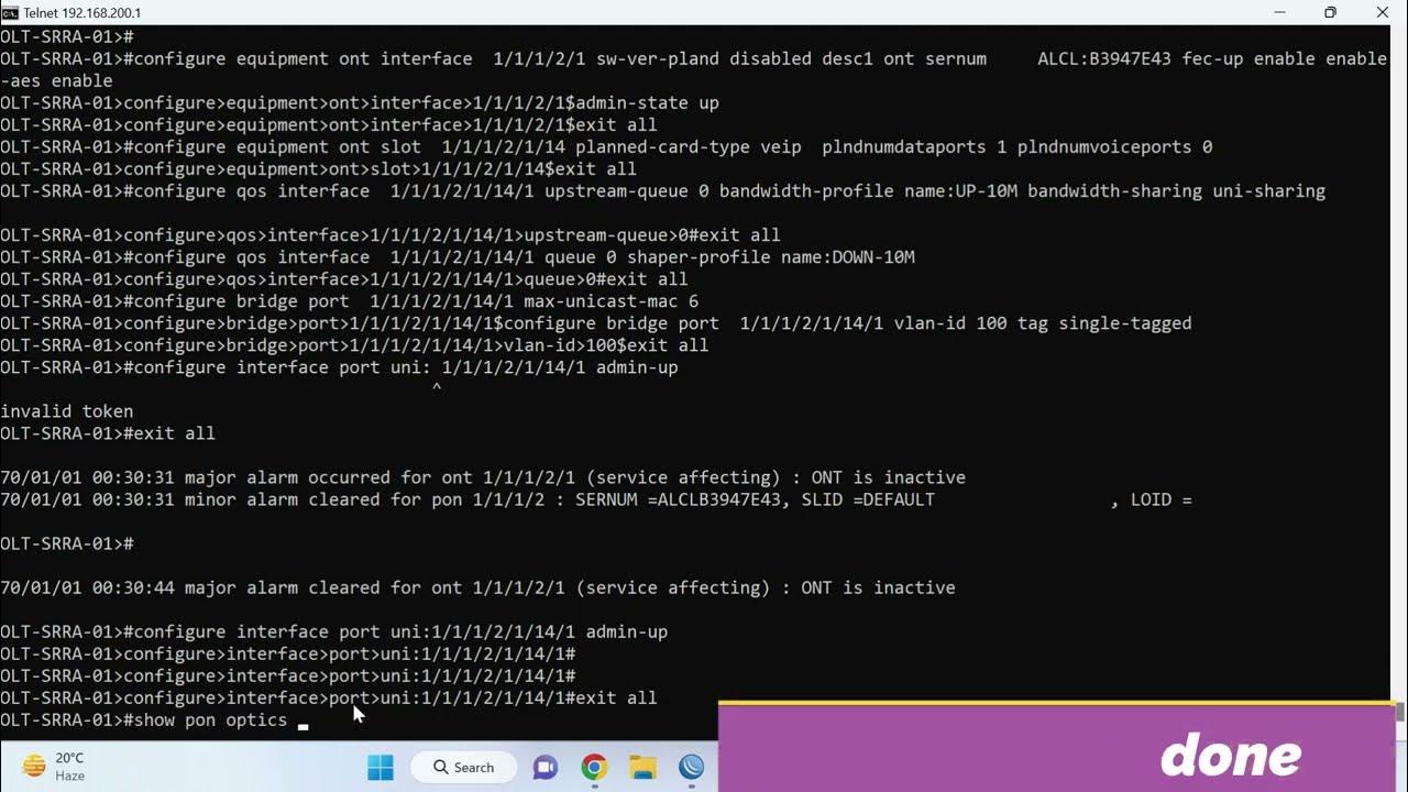 Nokia OLT Configuration for ONT register YouTube