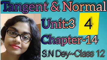 TANGENT & NORMAL◆S.N DEY~CLASS-12||UNIT-3~CHAPTER-14◆PART-4