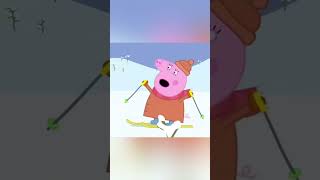 Mummy Pig Is The Best At Skiing Down The Mountain