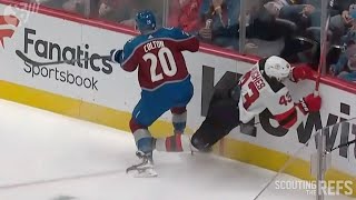 Avalanche's Ross Colton Gets Major and Game for Cross-Check to the Face of Devils' Timo Meier Guide