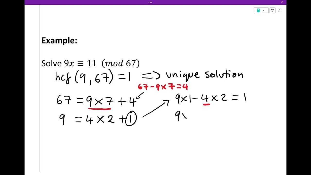 OCR FM A-Level Additional Pure: Solving Congruence Relations Using the Multiplicative Inverse