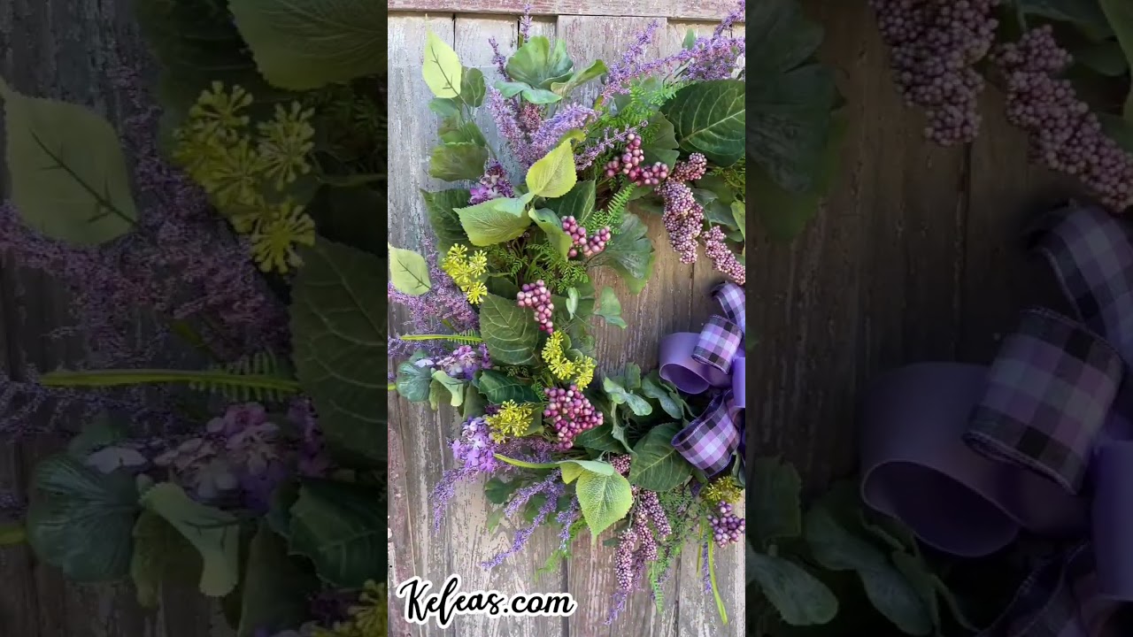 DIY Purple Floral Berry Wreath Kit - Create Elegant Home Decor with Florals