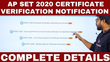AP SET 2020 Certificate Verification Notification Released   #apsetcertificateverification