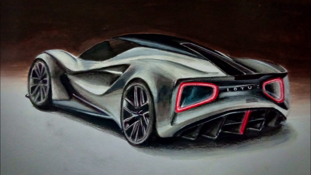 Lotus Evija Realistic drawing YouTube