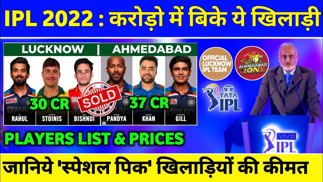 IPL 2022 : Ahmedabad & Lucknow Buy These Players in IPL 2022 Pre Auction | IPL 2022 Special Picks
