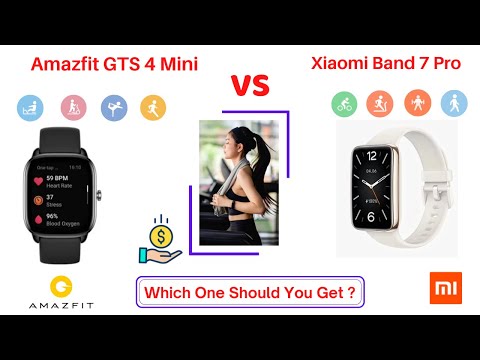 Amazfit GTS 4 Mini vs Xiaomi Band 7 Pro - Comparison - Specs Which one is  the best SmartWatch? 