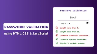 Password Validation using HTML CSS u0026 JavaScript | Doovi