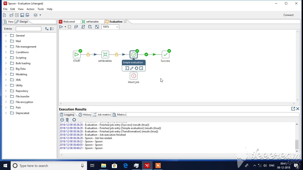 Using Evaluation in Pentaho Job level YouTube