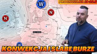 Zanikająca konwekcja i burze. Konwekcja we wtorek i środę. Prognoza