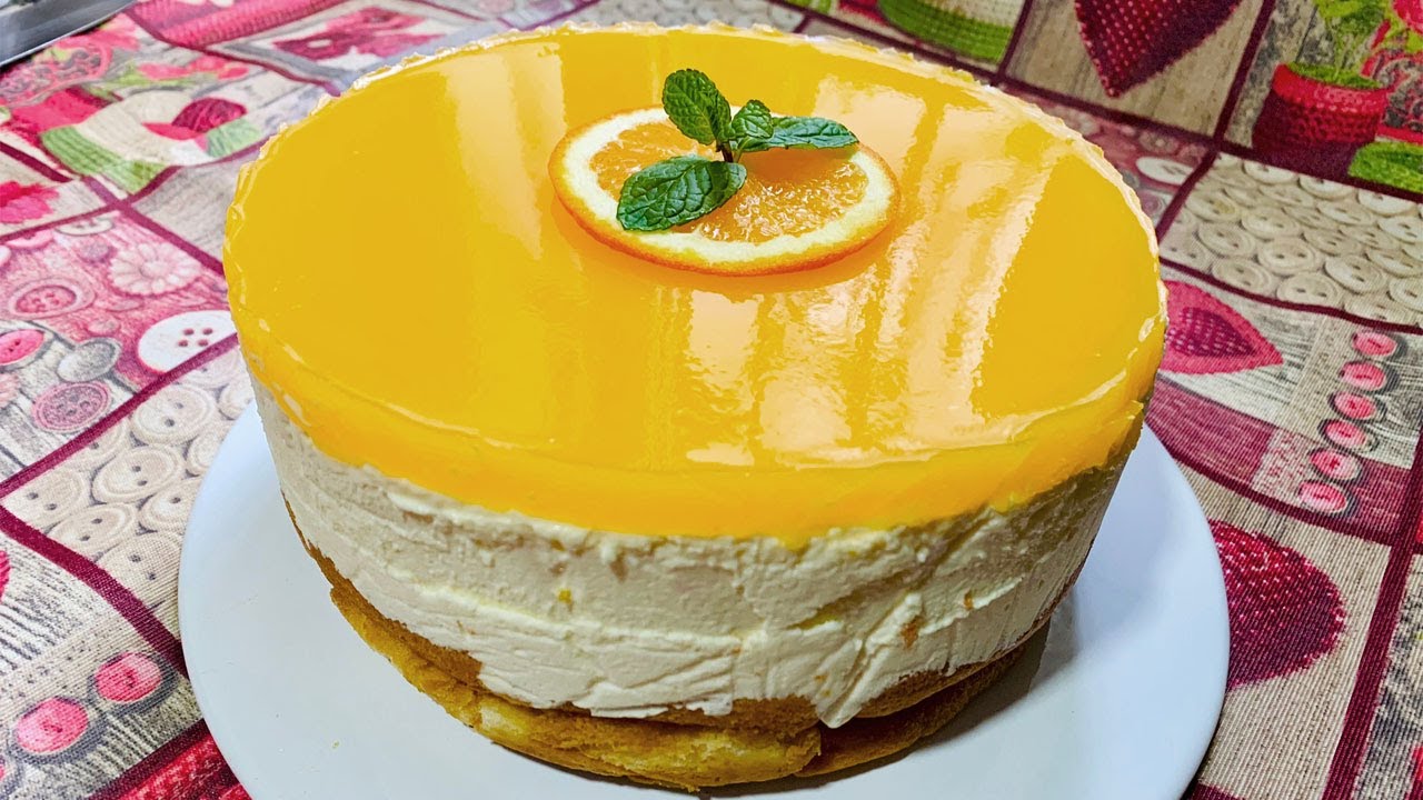 TARTA DE NARANJA SIN HORNO | RECETA FÁCL