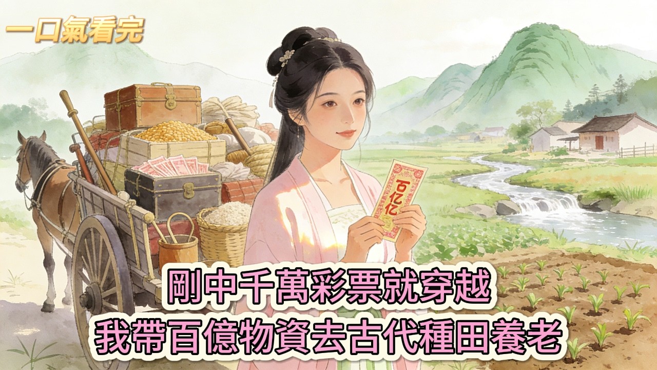 完结小说💕《彩票中獎後她囤滿物資到古代種田》剛中千萬彩票就穿越，我帶百億物資去古代種田養老#推文 #小说 #悠悠书屋