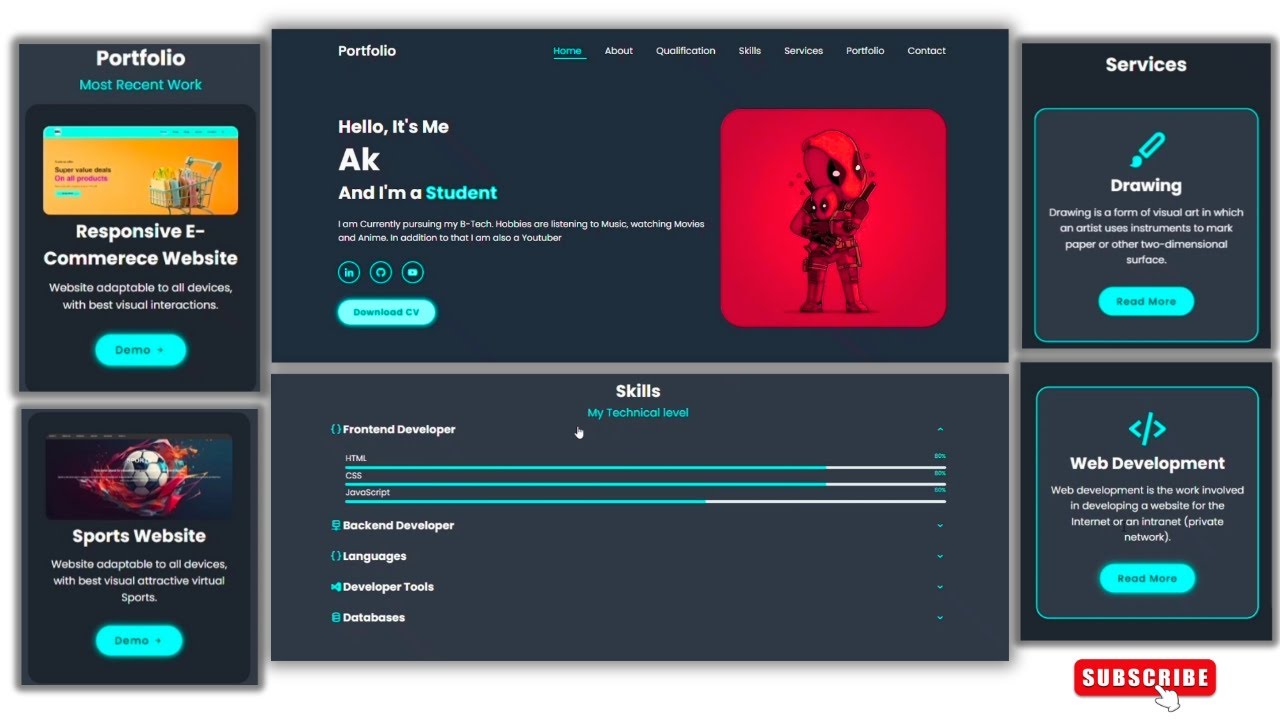 How to Make a Responsive Portfolio Website Using Html , CSS and ...