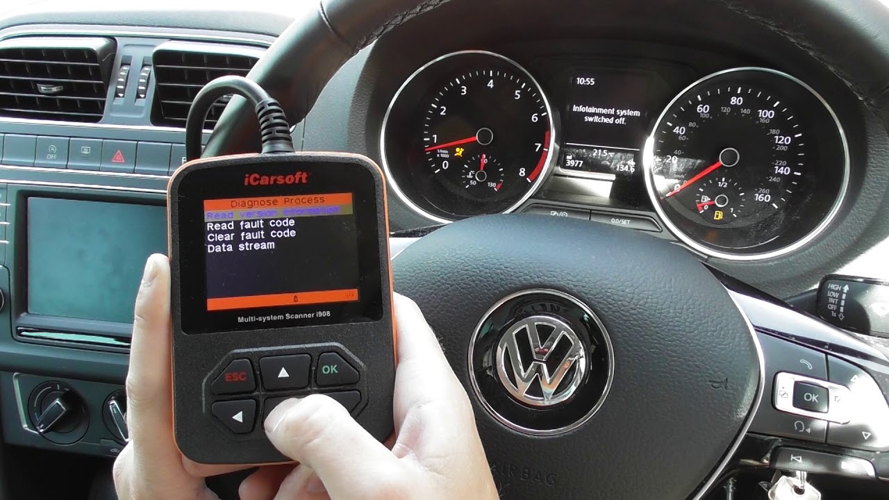VW Polo Airbag Diagnose & Reset iCarsoft i908 Diagnostic