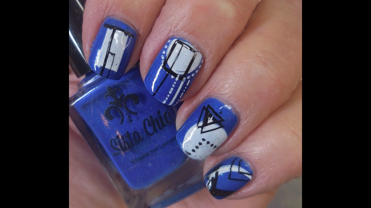 Sista Chic / Blue Christmas ~ Maniology / M119 ~ SheModern Белый и черный липкий лак для стемпинга