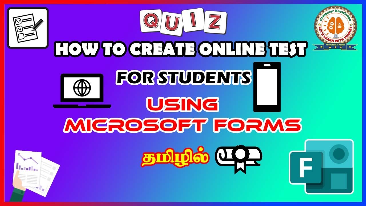 How to Create a Quiz | Online Test in Microsoft forms in Tamil - YouTube