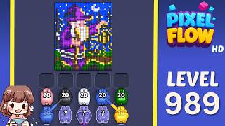 Pixel Flow Level 989 Solution Walkthrough