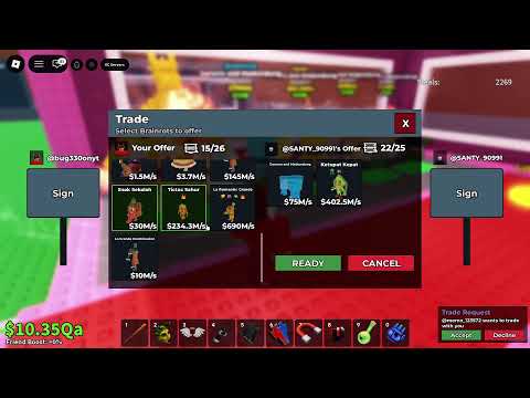 playing steal a brainrot trading USING TRADE MACHINE user is bug330onyt GIVEAWAY SOON!!!