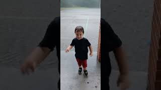 A late summer shower turns into splash time!