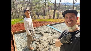 Pouring a concrete slab in front of a live audience!!