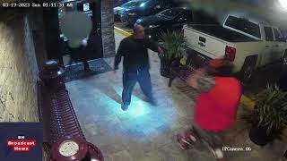 Armed Florida man in devil mask stopped by 'heroic' strip club security guards video