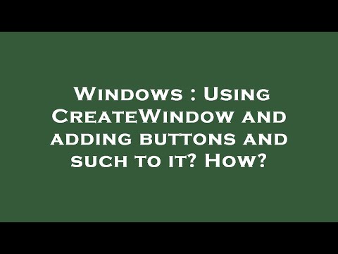 Windows : Using