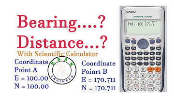 Coordinate Distance and Bearing with Scientific Calculator