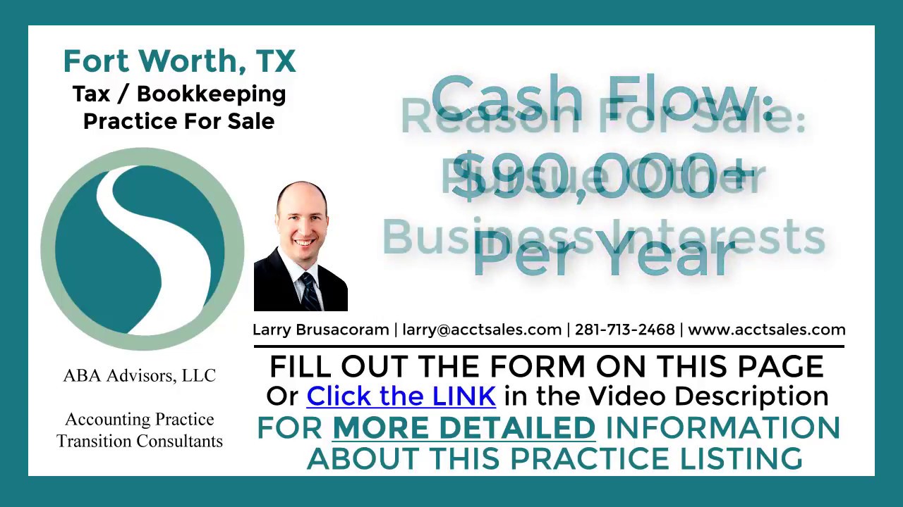 Fort Worth, TX Tax/Bookkeeping Practice for Sale by ABA Advisors, LLC YouTube