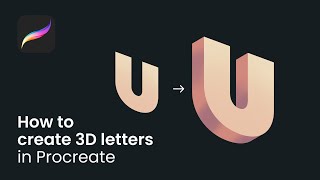 How to create 3D letters in Procreate. (#Shorts) screenshot 5