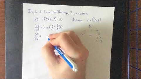 The implicit function notion theorem, three variables