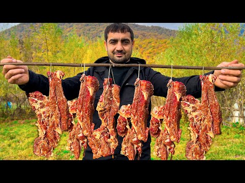 COOKING THE MOST DELICIOUS BEEF RIBS! OUTDOOR VILLAGE LIFE RECIPES