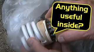 Electronics on the floor: Useful bits inside a compact flourescent light