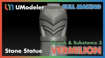 3D Modeling in Unity - Full Making Video of Texturing a Stone Statue 3/5 in Vermilion