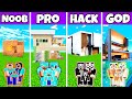Minecraft: Family Pretty Luxe Mansion Build Challenge - Noob vs Pro vs Hacker vs God / Animation