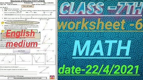 Worksheet 6 maths||class-7th|| English medium|| date-22/April/2021||doe Worksheet 6 maths class 7th
