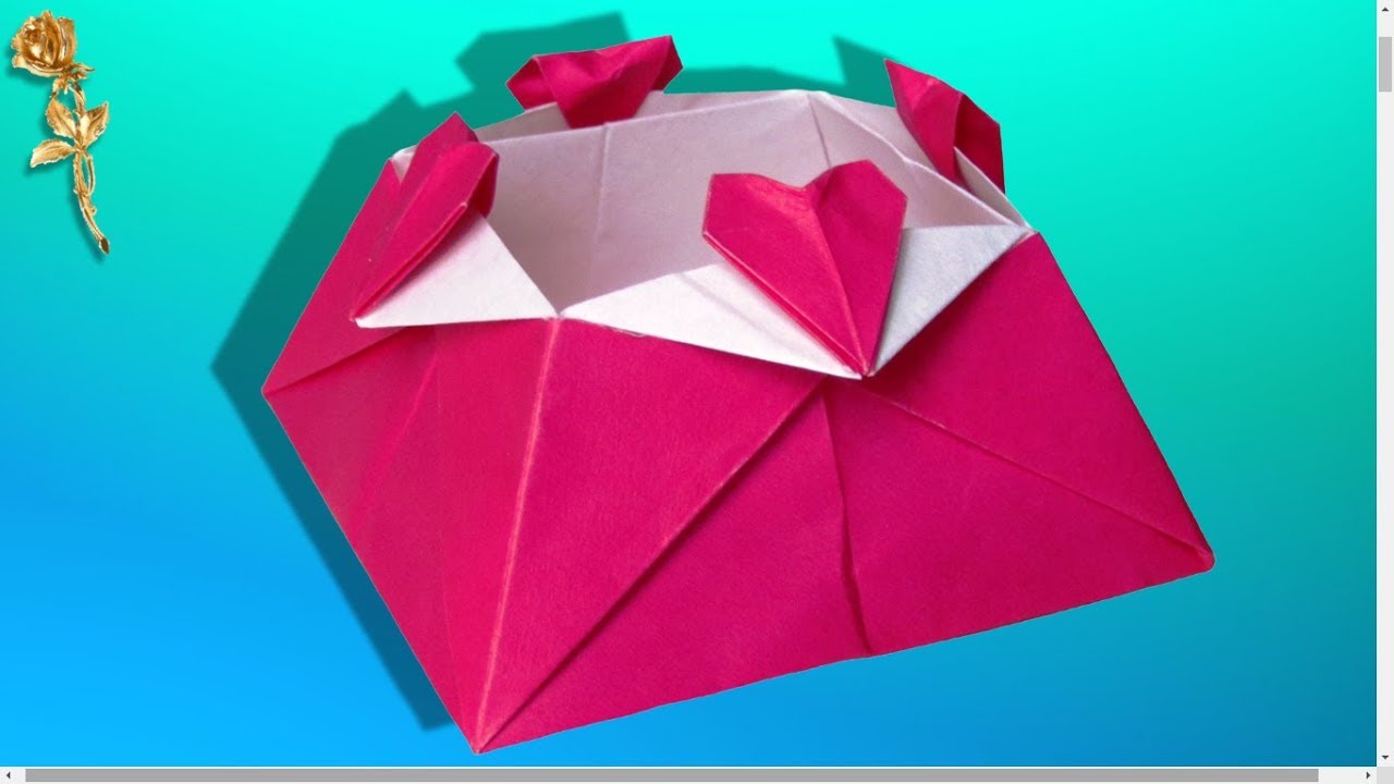 Origami Boite D Amour A Quatre Cœurs Youtube
