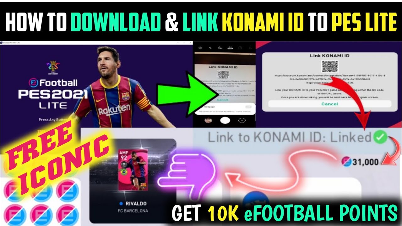 How To Download Link Konami Id In Pes 21 Lite Pc Ps4 Get 10k Efootball Points In Pes Mobile Youtube